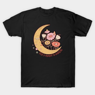 Moon and flower cute T-Shirt